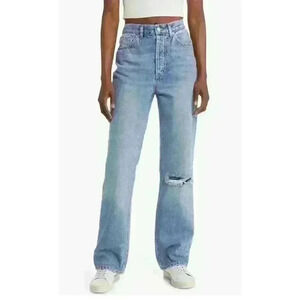 Topshop Kourt Ripped Knee Straight Leg Jeans, sz 26x30